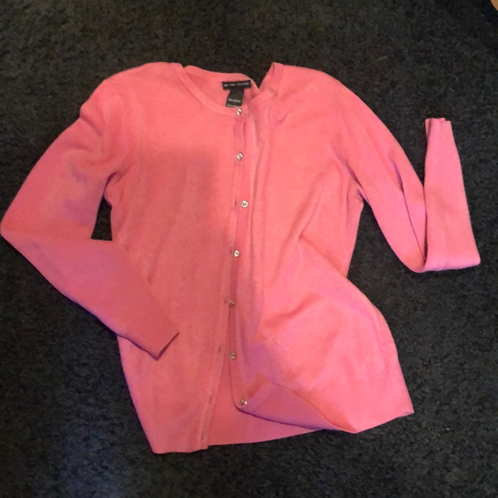 New York and company pink cardigan